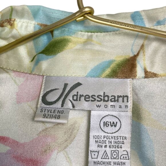 Dress Barn Womens Yellow Floral Cover Up Suit Jacket Size 16W 497 - Picture 4 of 12